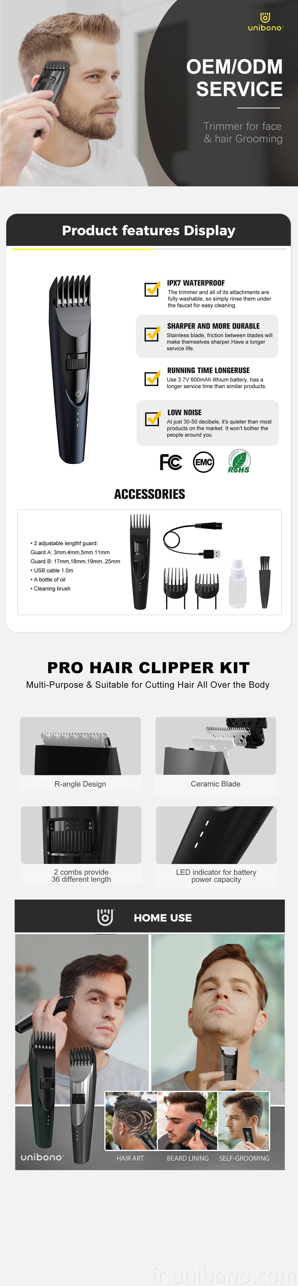 Cordless Hair Clippers Cutting Trimmer Beard Trimmer